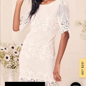 Lulu’s white dress with nude liner- size small